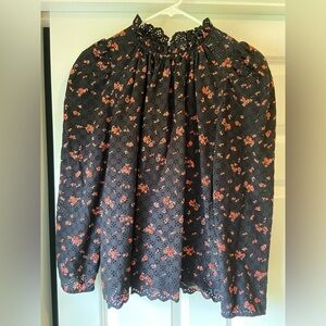 Ulla Johnson Eye Floral and Black Top